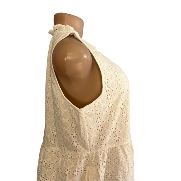 Loft White Eyelet Sleeveless Swing Dress - Picture 5 of 11